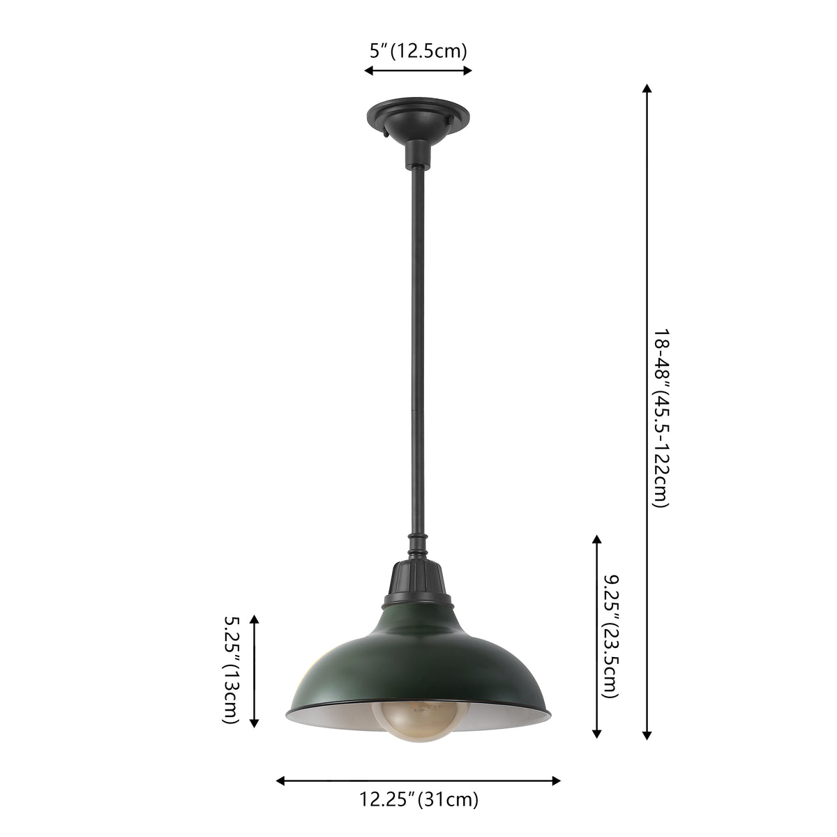 Antique 12.25" Farmhouse Industrial Indoor/Outdoor Iron LED Pendant