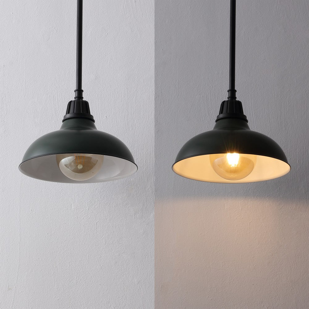 Antique 12.25" Farmhouse Industrial Indoor/Outdoor Iron LED Pendant