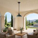 Antique 12.25" Farmhouse Industrial Indoor/Outdoor Iron LED Pendant
