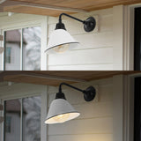 Croydon 9.63"  Farmhouse Industrial Indoor/Outdoor Iron LED Gooseneck Arm Outdoor Sconce
