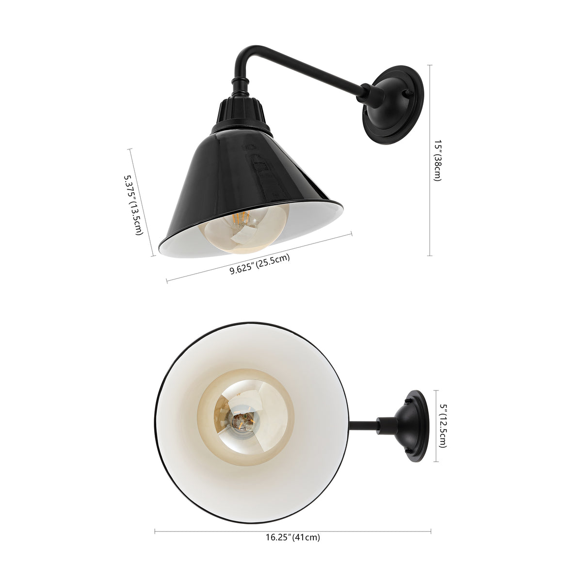 Croydon 9.63"  Farmhouse Industrial Indoor/Outdoor Iron LED Gooseneck Arm Outdoor Sconce