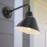 Croydon 9.63"  Farmhouse Industrial Indoor/Outdoor Iron LED Gooseneck Arm Outdoor Sconce
