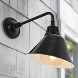 Croydon 9.63"  Farmhouse Industrial Indoor/Outdoor Iron LED Gooseneck Arm Outdoor Sconce