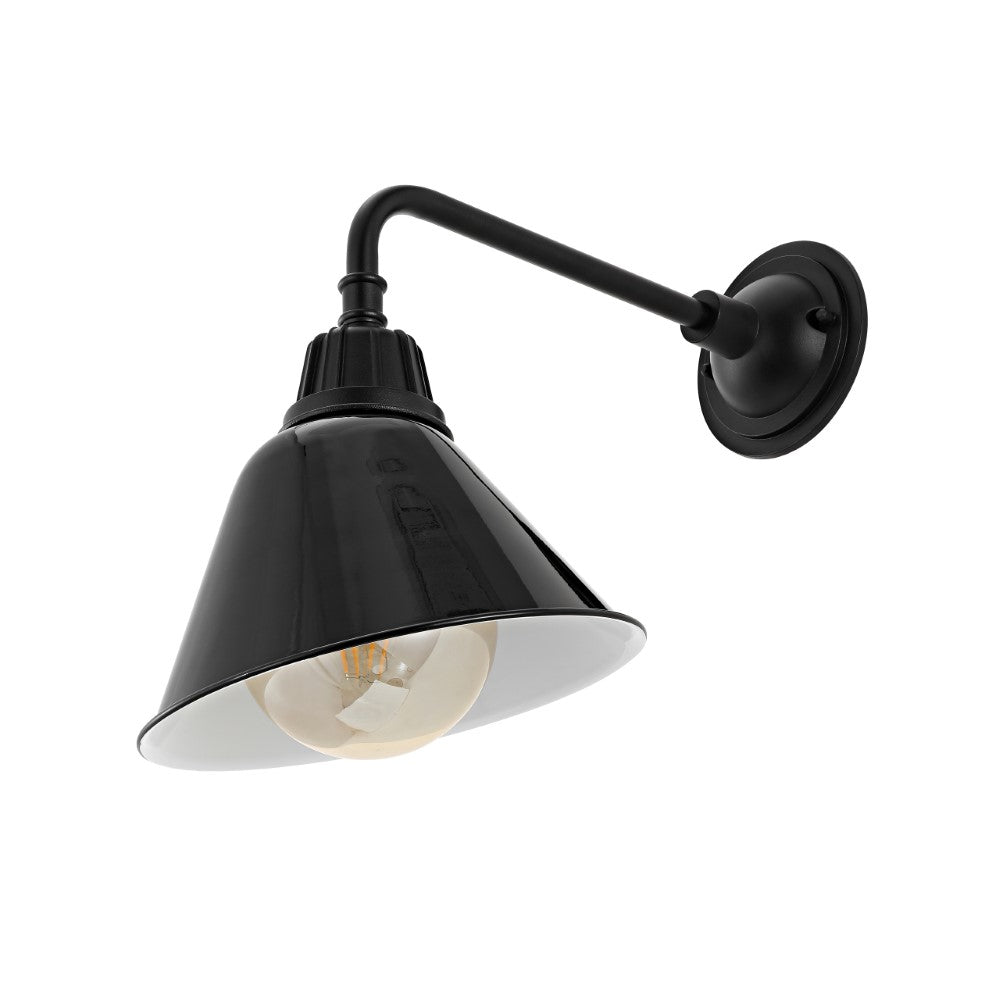 Croydon 9.63"  Farmhouse Industrial Indoor/Outdoor Iron LED Gooseneck Arm Outdoor Sconce