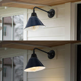 Croydon 9.63"  Farmhouse Industrial Indoor/Outdoor Iron LED Gooseneck Arm Outdoor Sconce