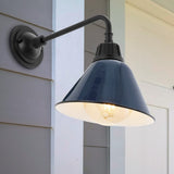 Croydon 9.63"  Farmhouse Industrial Indoor/Outdoor Iron LED Gooseneck Arm Outdoor Sconce