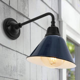 Croydon 9.63"  Farmhouse Industrial Indoor/Outdoor Iron LED Gooseneck Arm Outdoor Sconce