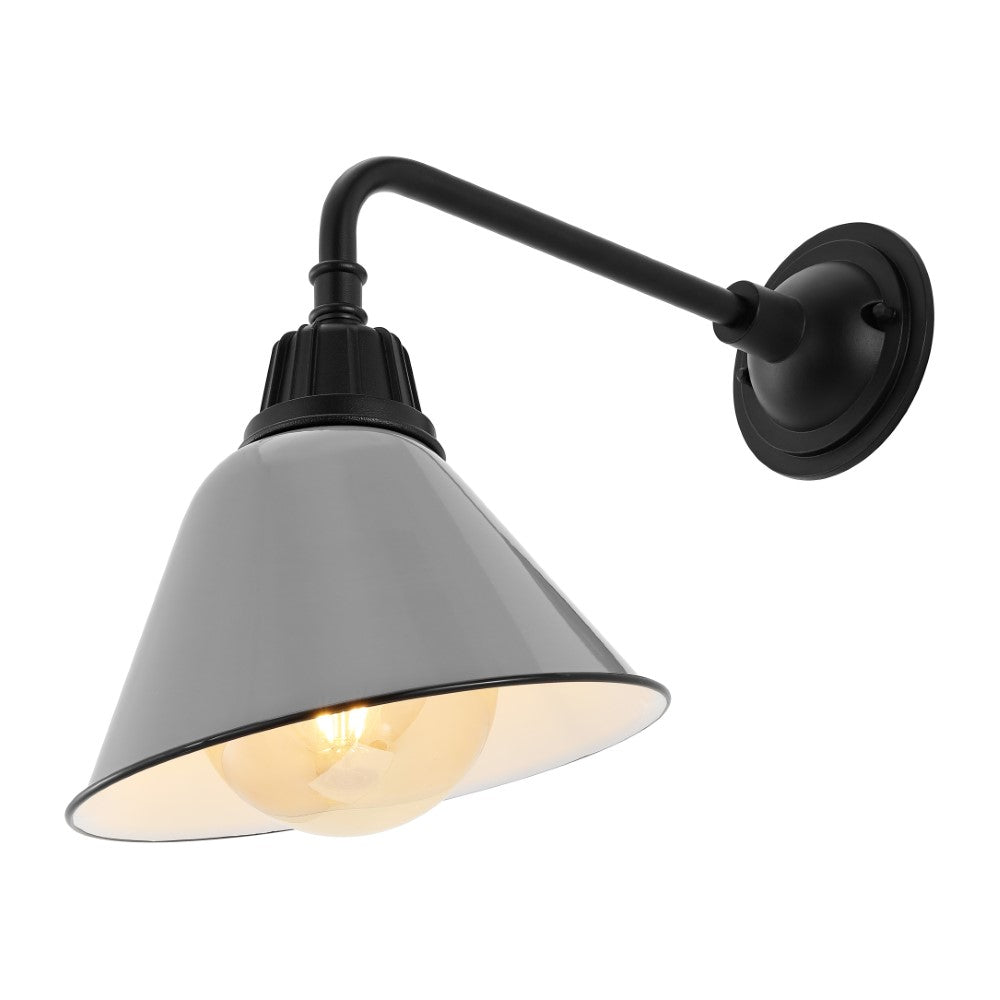Croydon 9.63"  Farmhouse Industrial Indoor/Outdoor Iron LED Gooseneck Arm Outdoor Sconce