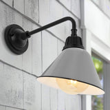 Croydon 9.63"  Farmhouse Industrial Indoor/Outdoor Iron LED Gooseneck Arm Outdoor Sconce