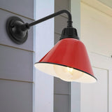 Croydon 9.63"  Farmhouse Industrial Indoor/Outdoor Iron LED Gooseneck Arm Outdoor Sconce