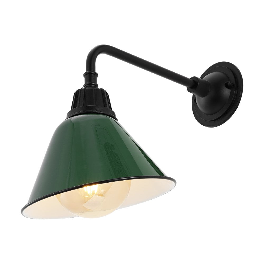 Croydon 9.63"  Farmhouse Industrial Indoor/Outdoor Iron LED Gooseneck Arm Outdoor Sconce