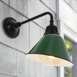 Croydon 9.63"  Farmhouse Industrial Indoor/Outdoor Iron LED Gooseneck Arm Outdoor Sconce