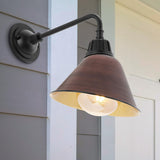 Croydon 9.63"  Farmhouse Industrial Indoor/Outdoor Iron LED Gooseneck Arm Outdoor Sconce