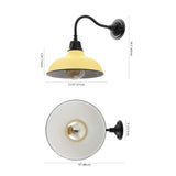 Flynix 12.25" Farmhouse Industrial Indoor/Outdoor Iron LED Gooseneck Arm Outdoor Sconce