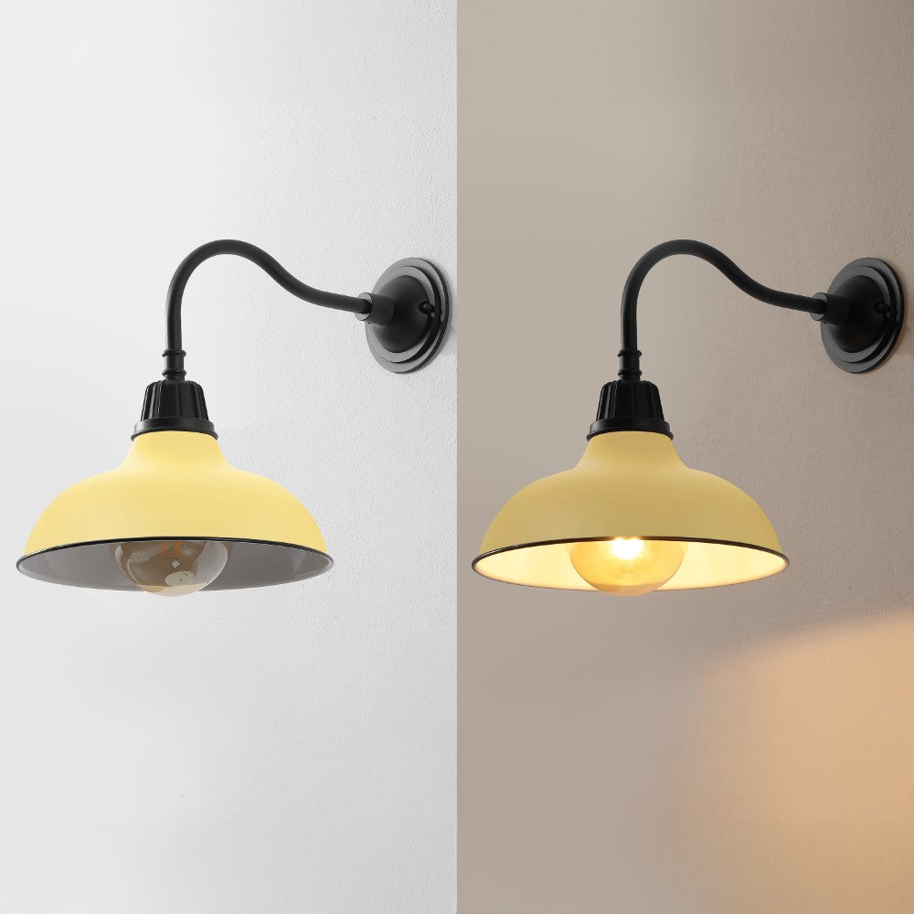 Flynix 12.25" Farmhouse Industrial Indoor/Outdoor Iron LED Gooseneck Arm Outdoor Sconce
