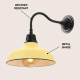 Flynix 12.25" Farmhouse Industrial Indoor/Outdoor Iron LED Gooseneck Arm Outdoor Sconce