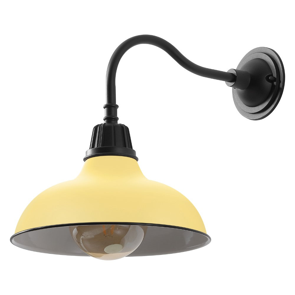 Flynix 12.25" Farmhouse Industrial Indoor/Outdoor Iron LED Gooseneck Arm Outdoor Sconce