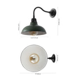 Flynix 12.25" Farmhouse Industrial Indoor/Outdoor Iron LED Gooseneck Arm Outdoor Sconce