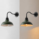 Flynix 12.25" Farmhouse Industrial Indoor/Outdoor Iron LED Gooseneck Arm Outdoor Sconce