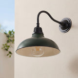 Flynix 12.25" Farmhouse Industrial Indoor/Outdoor Iron LED Gooseneck Arm Outdoor Sconce