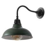 Flynix 12.25" Farmhouse Industrial Indoor/Outdoor Iron LED Gooseneck Arm Outdoor Sconce