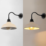 Flynix 12.25" Farmhouse Industrial Indoor/Outdoor Iron LED Gooseneck Arm Outdoor Sconce