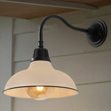 Flynix 12.25" Farmhouse Industrial Indoor/Outdoor Iron LED Gooseneck Arm Outdoor Sconce