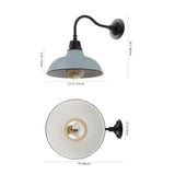 Flynix 12.25" Farmhouse Industrial Indoor/Outdoor Iron LED Gooseneck Arm Outdoor Sconce