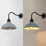 Flynix 12.25" Farmhouse Industrial Indoor/Outdoor Iron LED Gooseneck Arm Outdoor Sconce