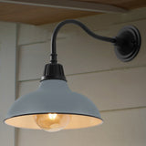 Flynix 12.25" Farmhouse Industrial Indoor/Outdoor Iron LED Gooseneck Arm Outdoor Sconce