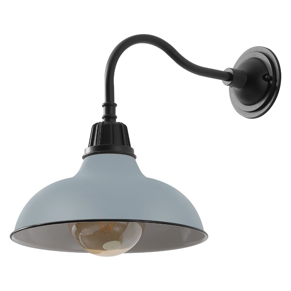 Flynix 12.25" Farmhouse Industrial Indoor/Outdoor Iron LED Gooseneck Arm Outdoor Sconce