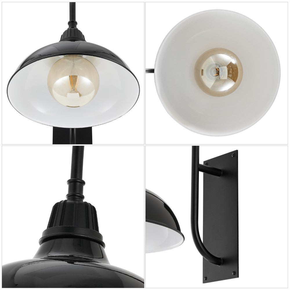 Carson 12.25" Farmhouse Industrial Indoor/Outdoor Iron LED Gooseneck Arm Outdoor Sconce