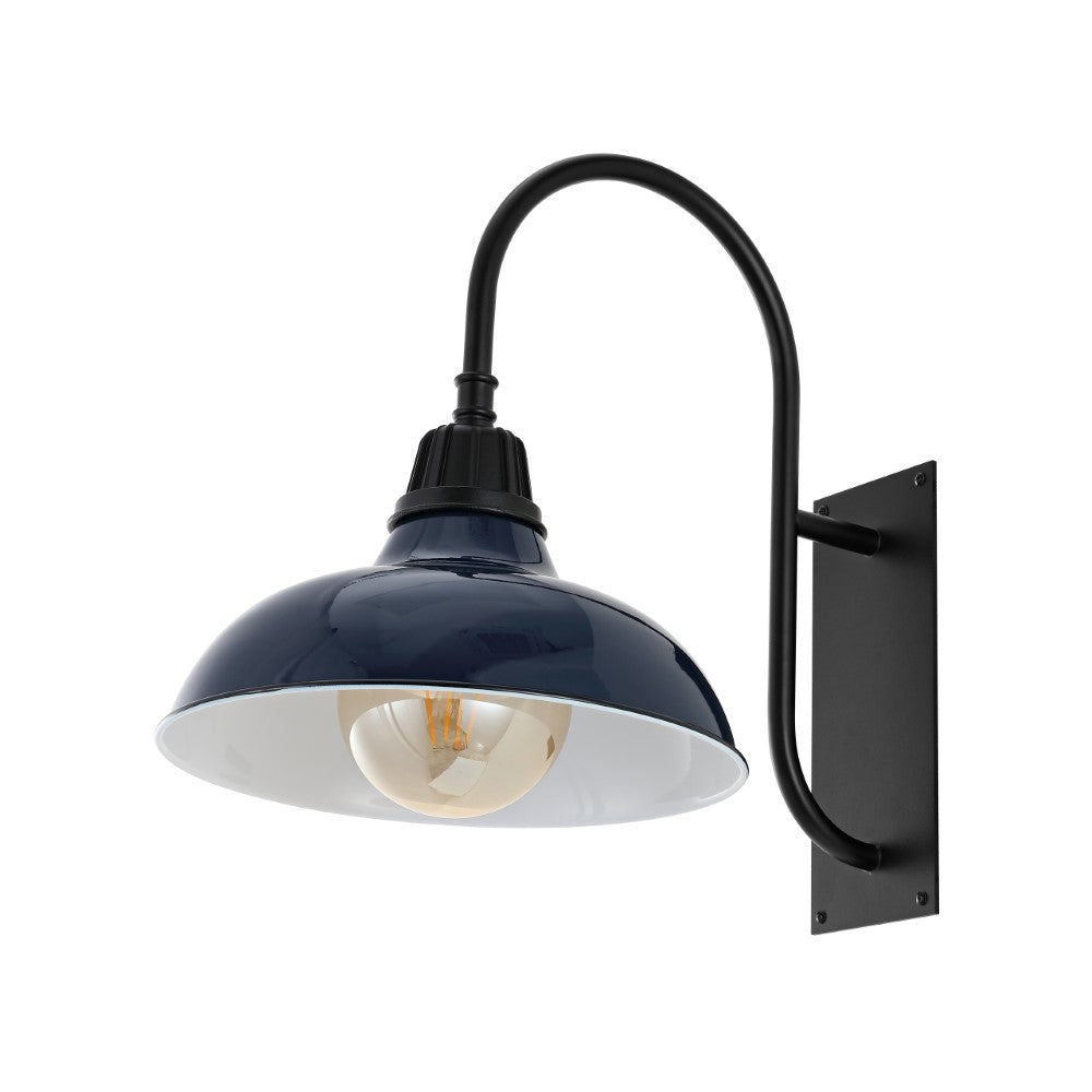 Carson 12.25" Farmhouse Industrial Indoor/Outdoor Iron LED Gooseneck Arm Outdoor Sconce