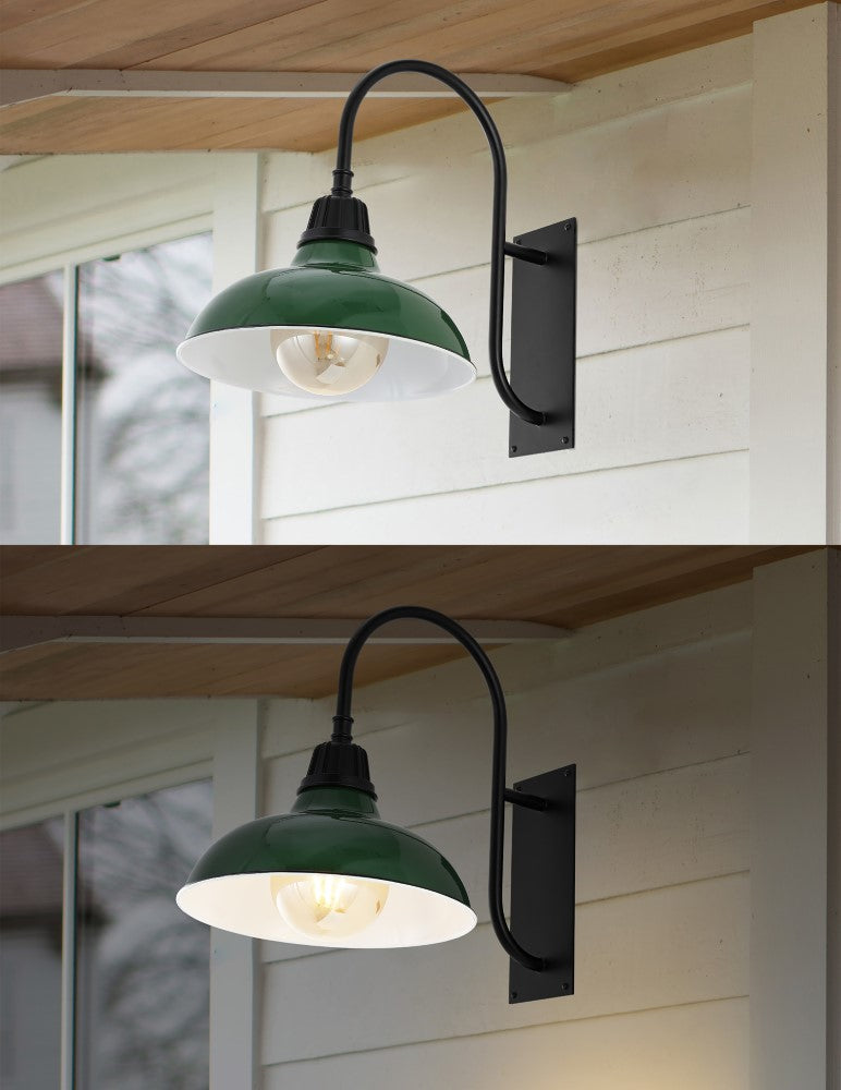 Carson 12.25" Farmhouse Industrial Indoor/Outdoor Iron LED Gooseneck Arm Outdoor Sconce