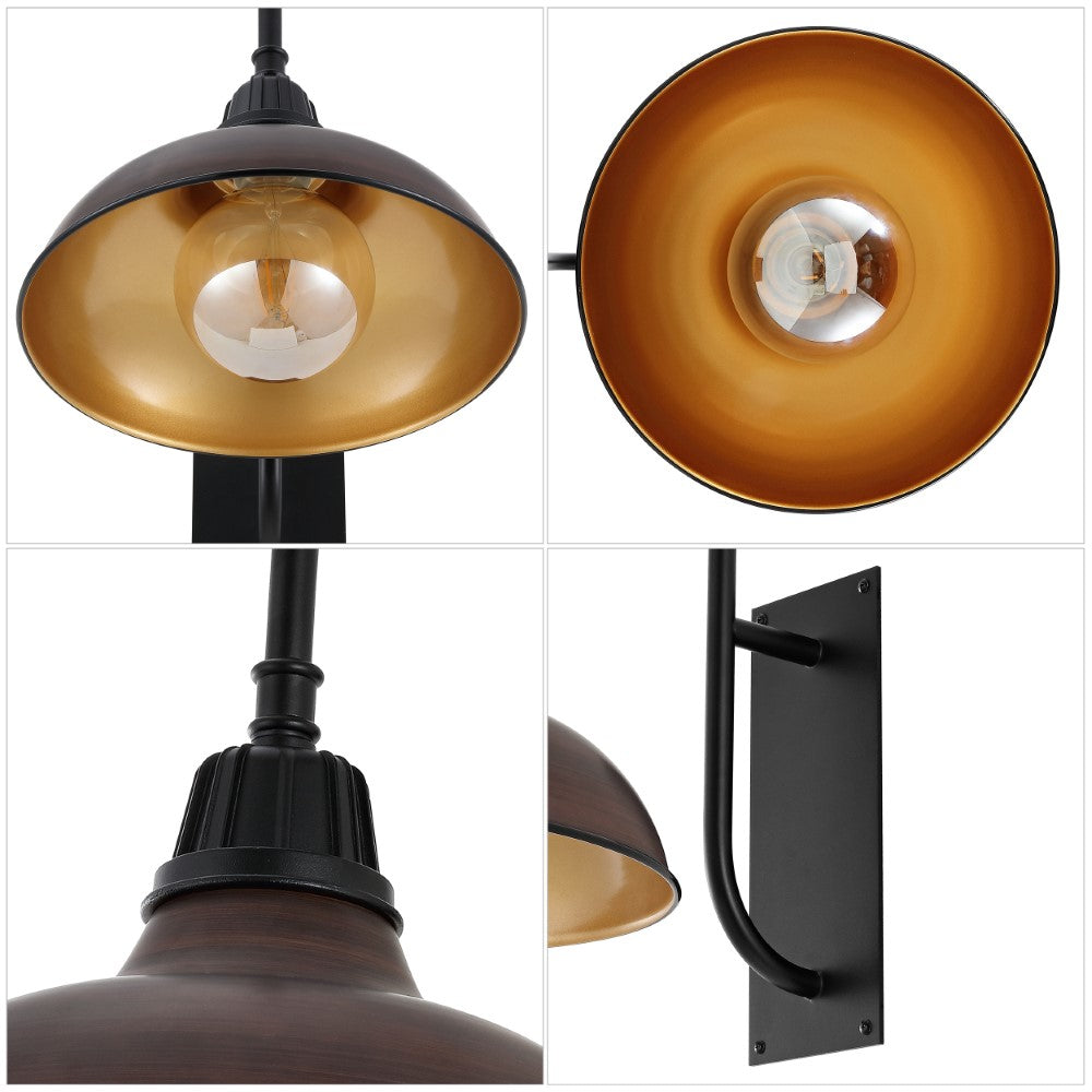 Carson 12.25" Farmhouse Industrial Indoor/Outdoor Iron LED Gooseneck Arm Outdoor Sconce