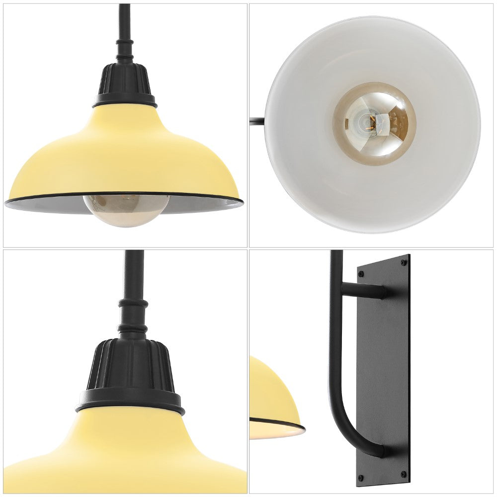 Carson 12.25" Farmhouse Industrial Indoor/Outdoor Iron LED Gooseneck Arm Outdoor Sconce