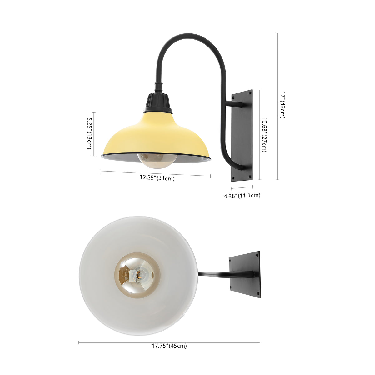 Carson 12.25" Farmhouse Industrial Indoor/Outdoor Iron LED Gooseneck Arm Outdoor Sconce