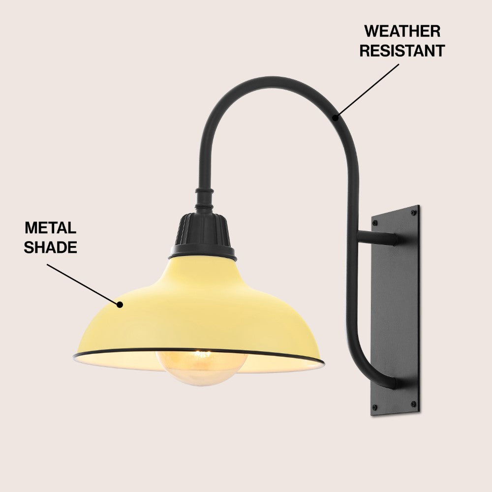 Carson 12.25" Farmhouse Industrial Indoor/Outdoor Iron LED Gooseneck Arm Outdoor Sconce