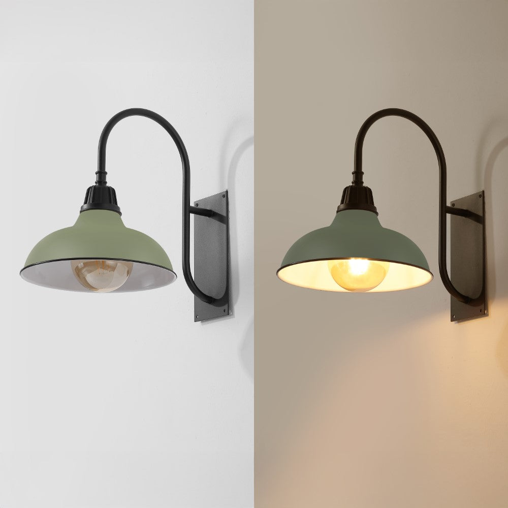 Carson 12.25" Farmhouse Industrial Indoor/Outdoor Iron LED Gooseneck Arm Outdoor Sconce