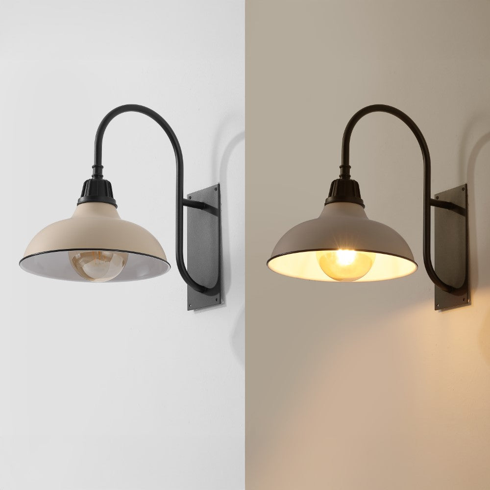 Carson 12.25" Farmhouse Industrial Indoor/Outdoor Iron LED Gooseneck Arm Outdoor Sconce