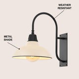 Carson 12.25" Farmhouse Industrial Indoor/Outdoor Iron LED Gooseneck Arm Outdoor Sconce