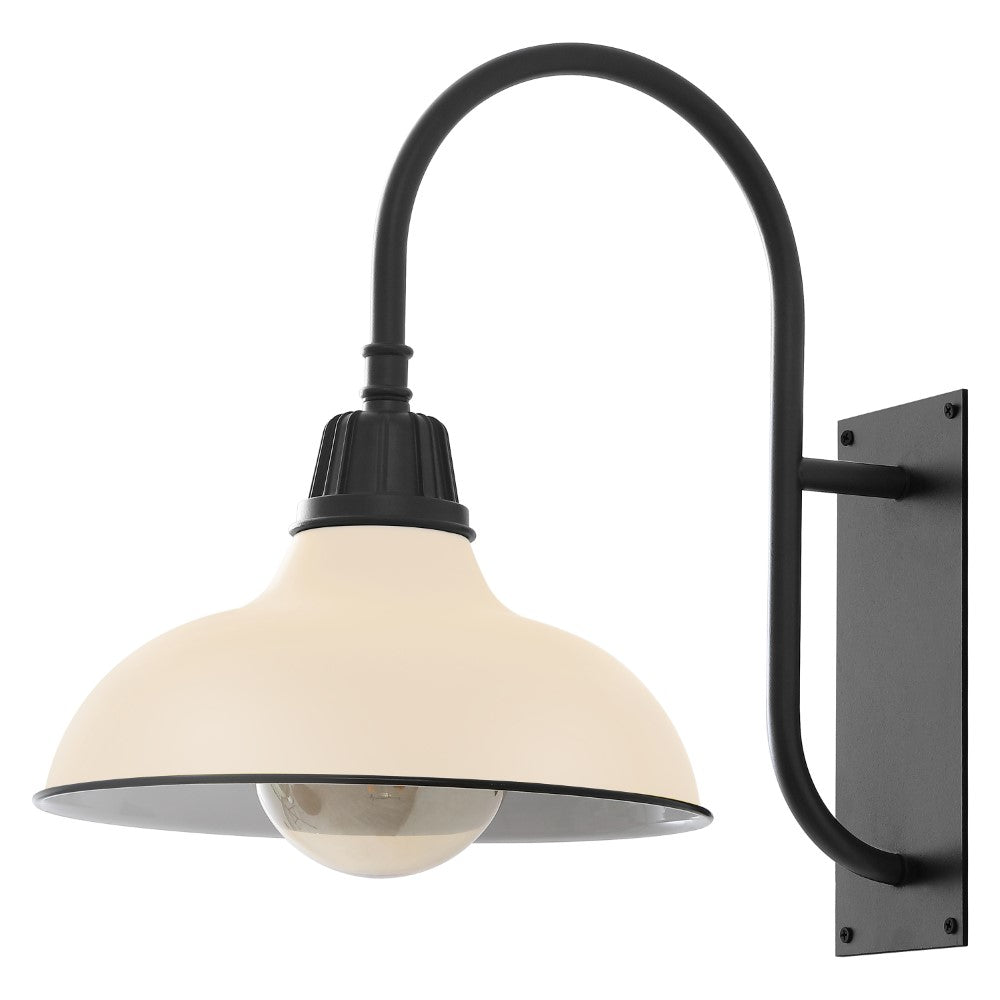 Carson 12.25" Farmhouse Industrial Indoor/Outdoor Iron LED Gooseneck Arm Outdoor Sconce