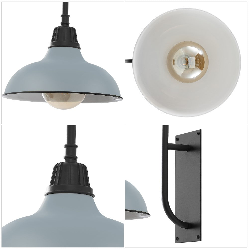 Carson 12.25" Farmhouse Industrial Indoor/Outdoor Iron LED Gooseneck Arm Outdoor Sconce