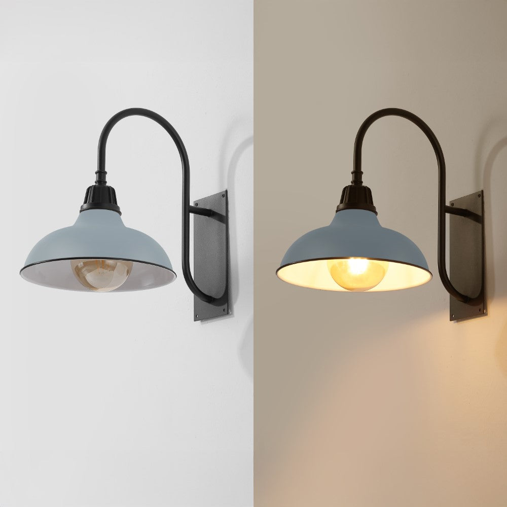 Carson 12.25" Farmhouse Industrial Indoor/Outdoor Iron LED Gooseneck Arm Outdoor Sconce