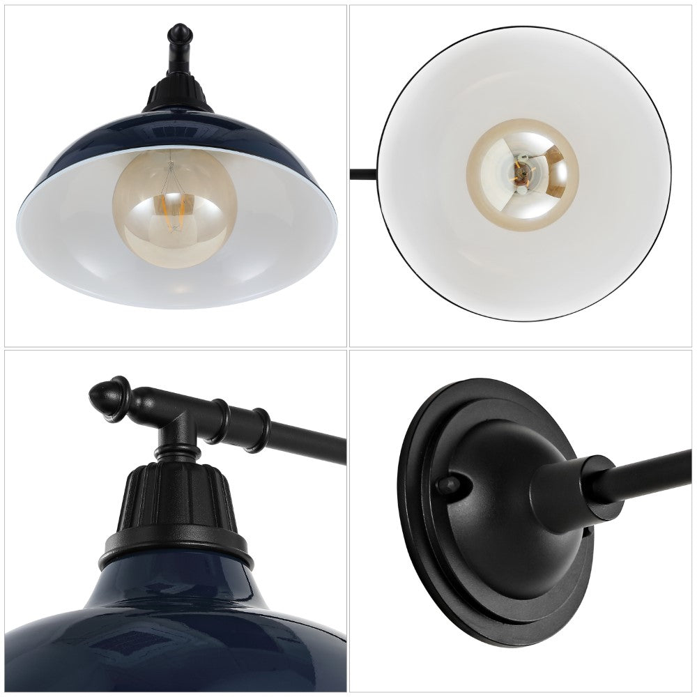 Tarif 12.25" Farmhouse Industrial Indoor/Outdoor Iron LED Victorian Arm Outdoor Sconce