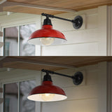 Tarif 12.25" Farmhouse Industrial Indoor/Outdoor Iron LED Victorian Arm Outdoor Sconce