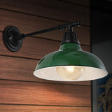 Tarif 12.25" Farmhouse Industrial Indoor/Outdoor Iron LED Victorian Arm Outdoor Sconce