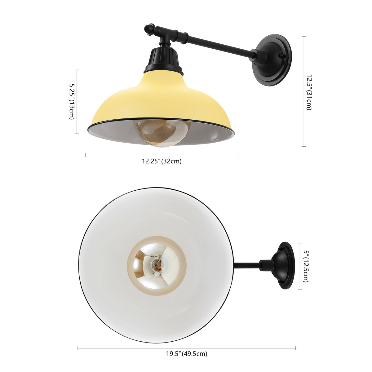 Tarif 12.25" Farmhouse Industrial Indoor/Outdoor Iron LED Victorian Arm Outdoor Sconce