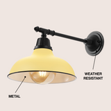 Tarif 12.25" Farmhouse Industrial Indoor/Outdoor Iron LED Victorian Arm Outdoor Sconce