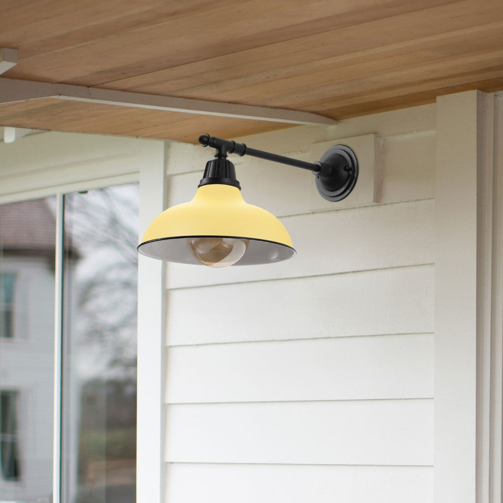 Tarif 12.25" Farmhouse Industrial Indoor/Outdoor Iron LED Victorian Arm Outdoor Sconce